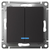 AtlasDesign карбон выключатель 2кл с подсветкой скрытая 10А IP20 