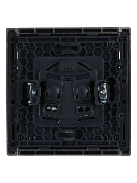 Фортепиано сталь розетка скрытая 1-мест IP20 