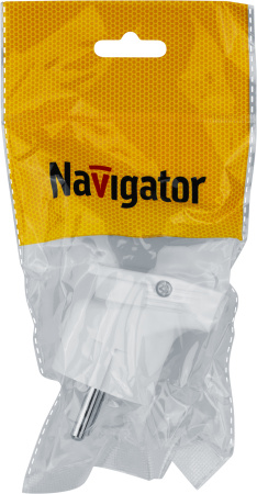 купить Вилка 16А угловая заземление белый пластик IP20 Navigator в Иванове Вилка 16А угловая заземление белый пластик IP20 Navigator