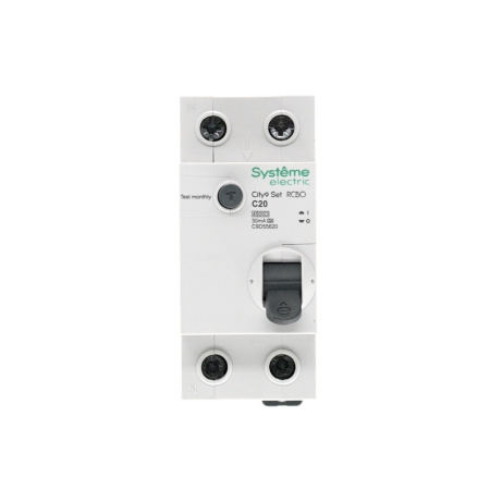 Дифавтомат 2Р 20А C тип A 30мА 4,5кА City9 2мод Systeme Electric
