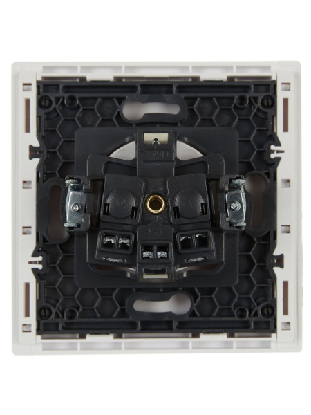 Фортепиано белый розетка скрытая 1-мест заземление шторки IP20 