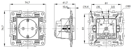 купить Сканди серый механизм розетки скрытая 1-мест заземление IP20  в Иванове Сканди серый механизм розетки скрытая 1-мест заземление IP20