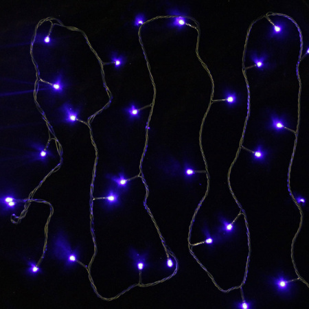 Гирлянда нить 20м синий 200свд с контроллером IP20 зеленый провод 8 режимов