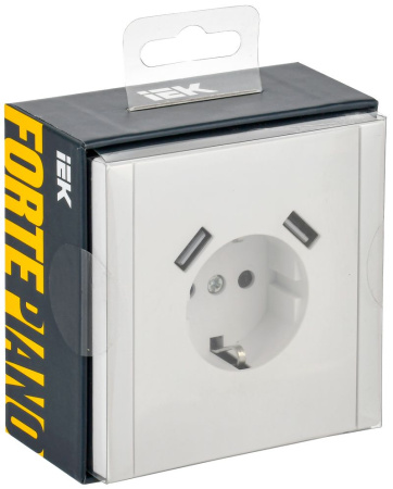 купить Фортепиано белый розетка скрытая 1-мест заземление шторки USB А+А IP20  в Иванове Фортепиано белый розетка скрытая 1-мест заземление шторки USB А+А IP20