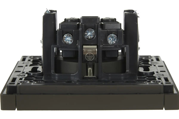 Фортепиано серый розетка скрытая 1-мест заземление IP20 винтовое крепление