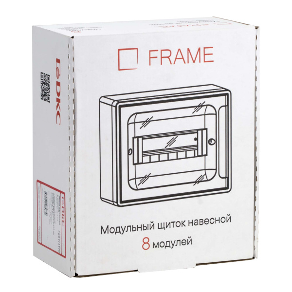 Бокс 8мод навесной белый дымчатая дверь IP40 FRAME DKC 