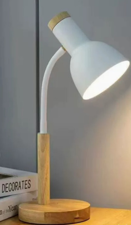 купить Светильник настольный 60Вт E27 белый подставка Ultra LIGHT дерево в Иванове Светильник настольный 60Вт E27 белый подставка Ultra LIGHT дерево