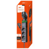 Удлинитель 3-мест 1,5м ПВС 3*1 серый выкл 3*USB Jazzway  струбцина