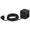 Удлинитель 3-мест 1,5м ПВС 3*1,5 черный 4*USB ЭРА  Куб (2А+2С)