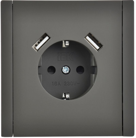 купить Фортепиано серый розетка скрытая 1-мест заземление шторки USB IP20 3,1А в Иванове Фортепиано серый розетка скрытая 1-мест заземление шторки USB IP20 3,1А