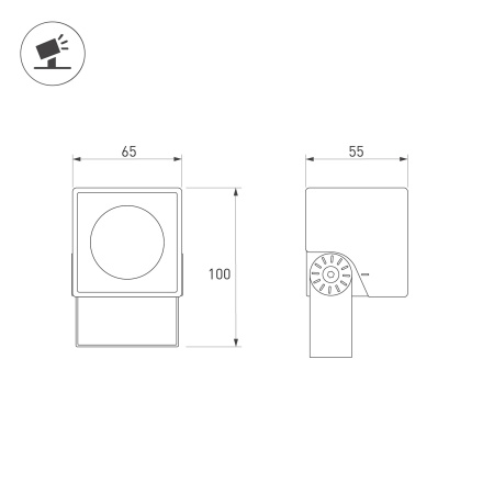 Светильник свд 5Вт 4000К ALT-BLOCK-S65x65-5W (GR, 3 deg, 230V) (Arlight, IP66 Металл, 3 года)