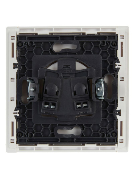 Фортепиано белый розетка скрытая 1-мест IP20 