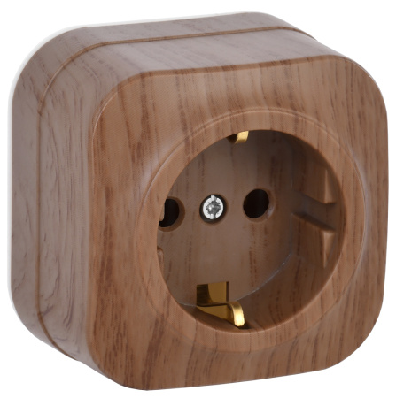 купить Глори дуб розетка открытая 1-мест заземление IP20  в Иванове Глори дуб розетка открытая 1-мест заземление IP20