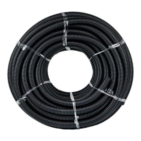 купить Труба гофра 32мм ПНД легкая 50м EKF черный с протяжкой  в Иванове Труба гофра 32мм ПНД легкая 50м EKF черный с протяжкой