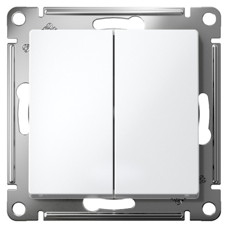 AtlasDesign белый переключатель 2кл скрытая 10А IP20 