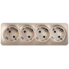 Глори шампань розетка открытая 4-мест заземление IP20 
