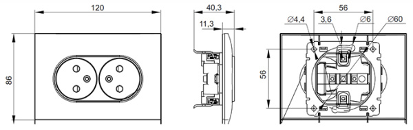 IEK SKANDY Арктический белый Розетка 2-ая б/з 10А в сборе SK-R10W SK-R20-10-K01-F IEK, IEK (ИЭК), иэк, иек, Иэк, Иек, йек, iec