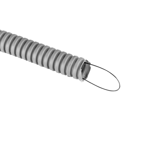 купить Труба гофра 16мм ПВХ 100м серый EKF с протяжкой  в Иванове Труба гофра 16мм ПВХ 100м серый EKF с протяжкой