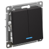 AtlasDesign карбон выключатель 2кл с подсветкой скрытая 10А IP20 