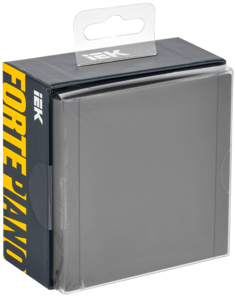 Фортепиано серый розетка скрытая 1-мест заземление с крышкой шторки IP44 