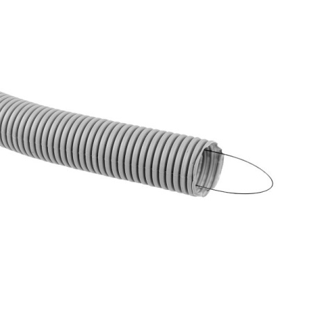 купить Труба гофра 40мм ПВХ 15м серый EKF с протяжкой  в Иванове Труба гофра 40мм ПВХ 15м серый EKF с протяжкой