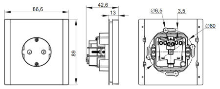 купить Фортепиано сталь розетка скрытая 1-мест заземление шторки IP20  в Иванове Фортепиано сталь розетка скрытая 1-мест заземление шторки IP20