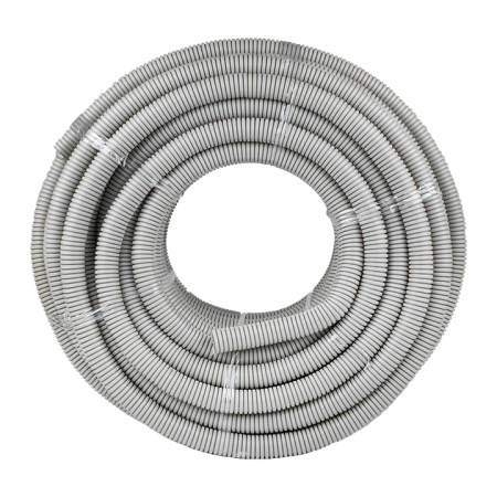 купить Труба гофра 32мм ПВХ 50м серый EKF с протяжкой  в Иванове Труба гофра 32мм ПВХ 50м серый EKF с протяжкой