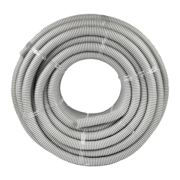 купить Труба гофра 32мм ПВХ 50м серый EKF с протяжкой  в Иванове Труба гофра 32мм ПВХ 50м серый EKF с протяжкой