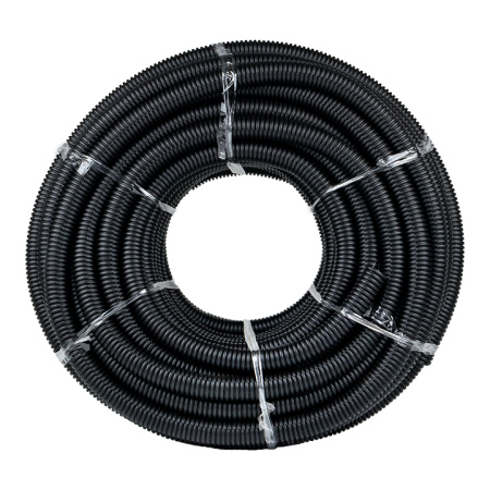 купить Труба гофра 32мм ПНД легкая 50м EKF черный с протяжкой  в Иванове Труба гофра 32мм ПНД легкая 50м EKF черный с протяжкой