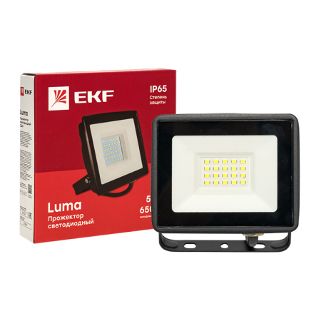купить Прожектор свд 20Вт 6500К 1600лм черный IP65 110° Luma EKF FLL-3002 в Иванове Прожектор свд 20Вт 6500К 1600лм черный IP65 110° Luma EKF FLL-3002