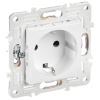 Сканди арктический белый розетка скрытая 1-мест заземление шторки быстрозажим. клем. IP20 б/к