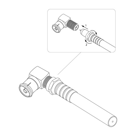 купить Переход F(гнездо)-TV(гнездо) угловой серебро  в Иванове Переход F(гнездо)-TV(гнездо) угловой серебро
