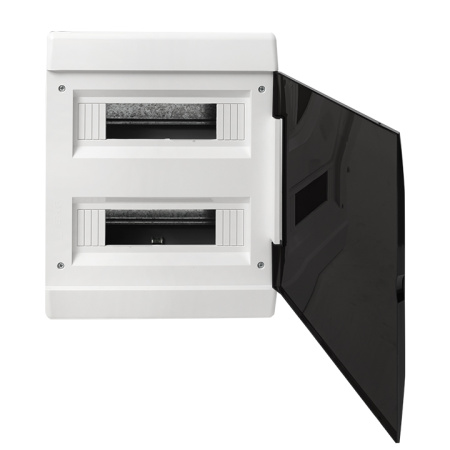 Бокс 24мод встраиваемый белый черная прозрачная дверь IP41 SlimBox EKF