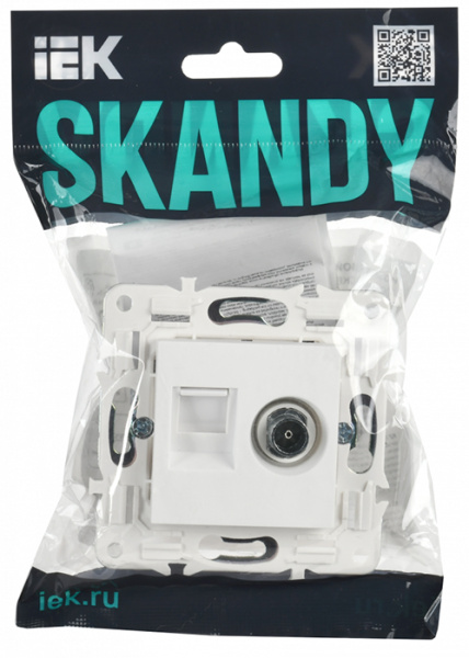 купить Сканди арктический белый розетка RJ45+TV оконечная скрытая 2-ая кат.5E в Иванове Сканди арктический белый розетка RJ45+TV оконечная скрытая 2-ая кат.5E