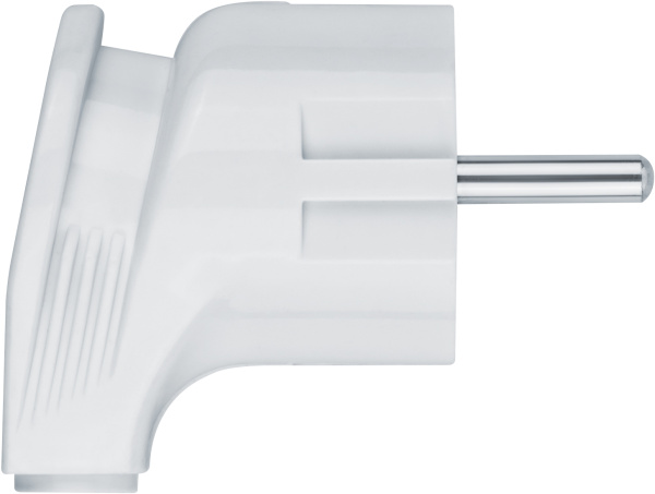 Вилка 16А угловая заземление белый пластик IP20 Navigator