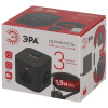 Удлинитель 3-мест 1,5м ПВС 3*1,5 черный 4*USB ЭРА  Куб (2А+2С)