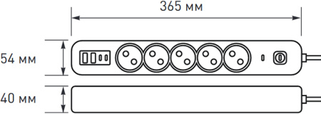 купить Удлинитель 5-мест 3м ПВС 3*1,5 белый выкл EKF  2USB 2,4А+2USBtype-С в Иванове Удлинитель 5-мест 3м ПВС 3*1,5 белый выкл EKF  2USB 2,4А+2USBtype-С