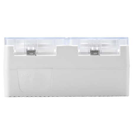 AtlasDesign Profi54 белый розетка открытая 2-мест шторки IP54 