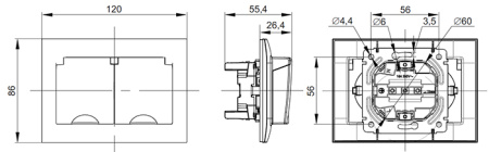 купить Сканди серый розетка скрытая 2-мест заземление с крышкой шторки IP44  в Иванове Сканди серый розетка скрытая 2-мест заземление с крышкой шторки IP44