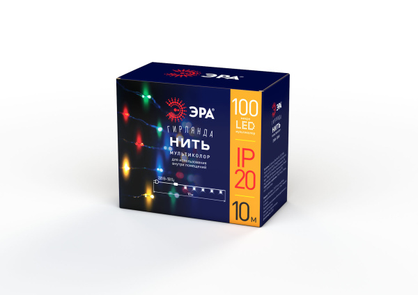 купить Гирлянда нить 10м мультицвет 100свд с контроллером IP20 серебро провод статич.свечение в Иванове Гирлянда нить 10м мультицвет 100свд с контроллером IP20 серебро провод статич.свечение