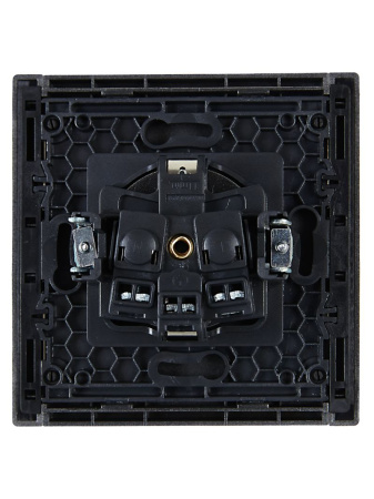 Фортепиано сталь розетка скрытая 1-мест заземление IP20 