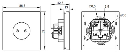 купить Фортепиано ваниль розетка скрытая 1-мест IP20  в Иванове Фортепиано ваниль розетка скрытая 1-мест IP20