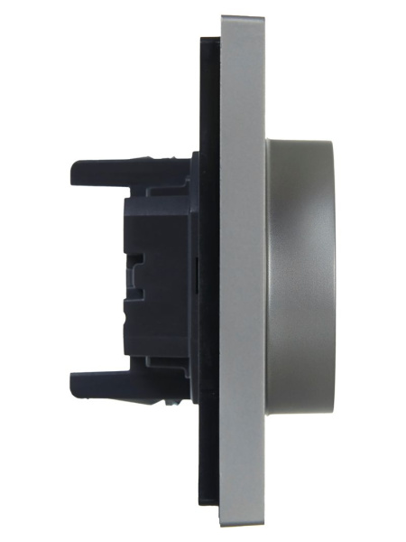 Фортепиано сталь розетка скрытая 2-мест заземление шторки быстрозажим. клем. IP20 