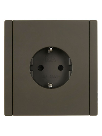 Фортепиано серый розетка скрытая 1-мест заземление шторки IP20 винтовое крепление