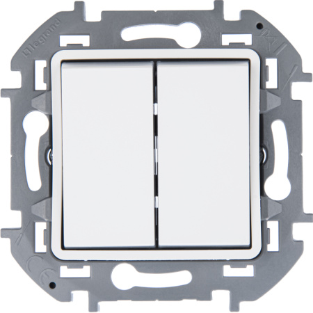 купить Инспириа белый переключатель 2кл с подсветкой скрытая 10А IP20   в Иванове Инспириа белый переключатель 2кл с подсветкой скрытая 10А IP20