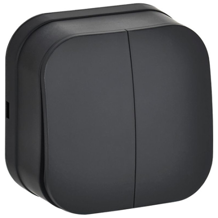 купить Глори черный выключатель 2кл открытая 10А IP20   в Иванове Глори черный выключатель 2кл открытая 10А IP20