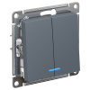 AtlasDesign грифель выключатель 2кл с подсветкой скрытая 10А IP20 