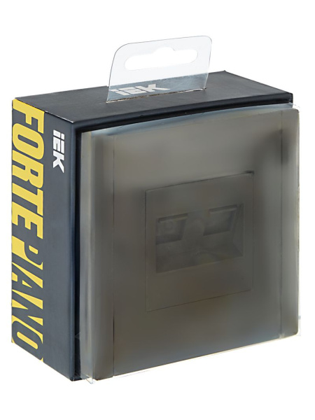 Фортепиано серый механизм RJ11+RJ45 скрытая 2-ая 