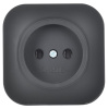 Глори черный розетка открытая 1-мест IP20 