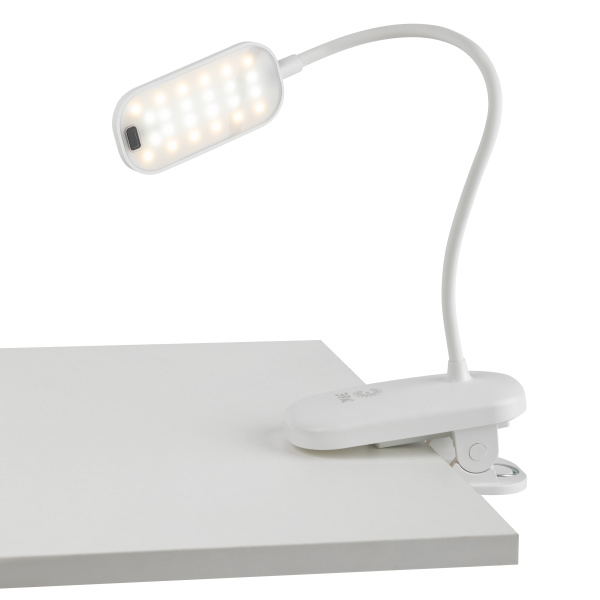 Светильник настольный свд 6Вт 3000-6500К лм белый прищепка диммер аккумулятор ЭРА управление жестом